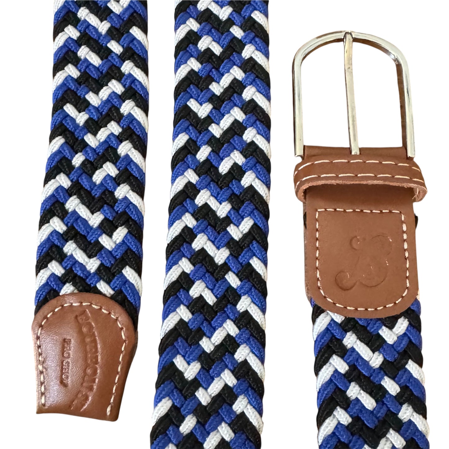 Braided Belt - Blue/White/Black