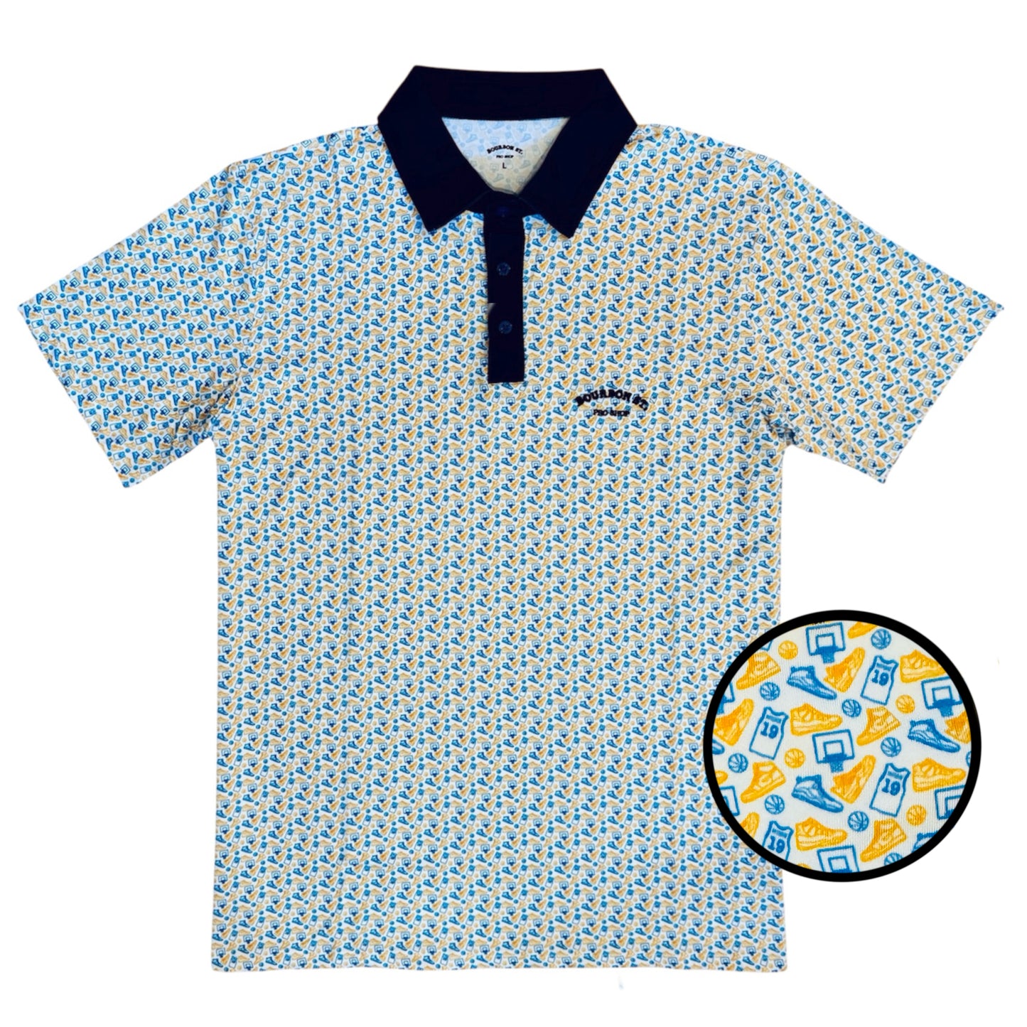 Hoops Polo - Orange/Blue
