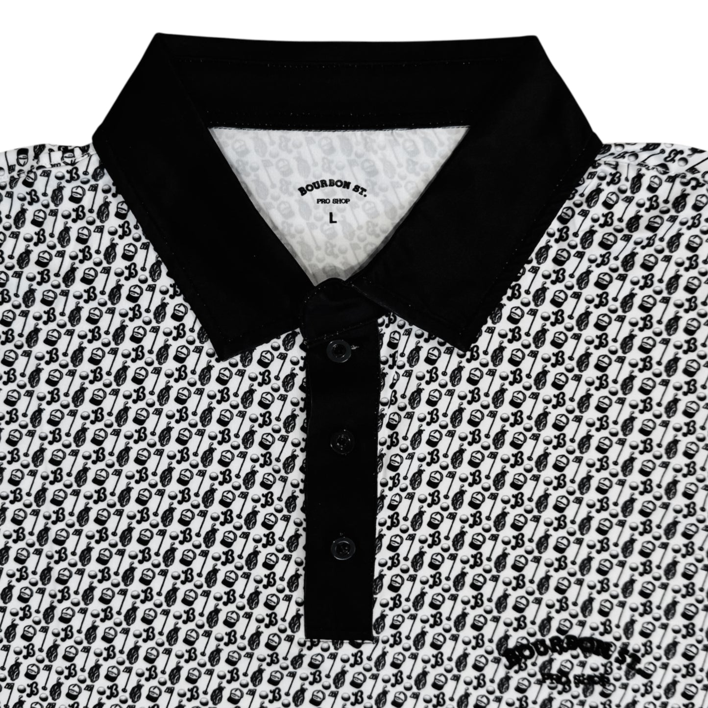Bourbon St. Pro Shop Polo - Black/White