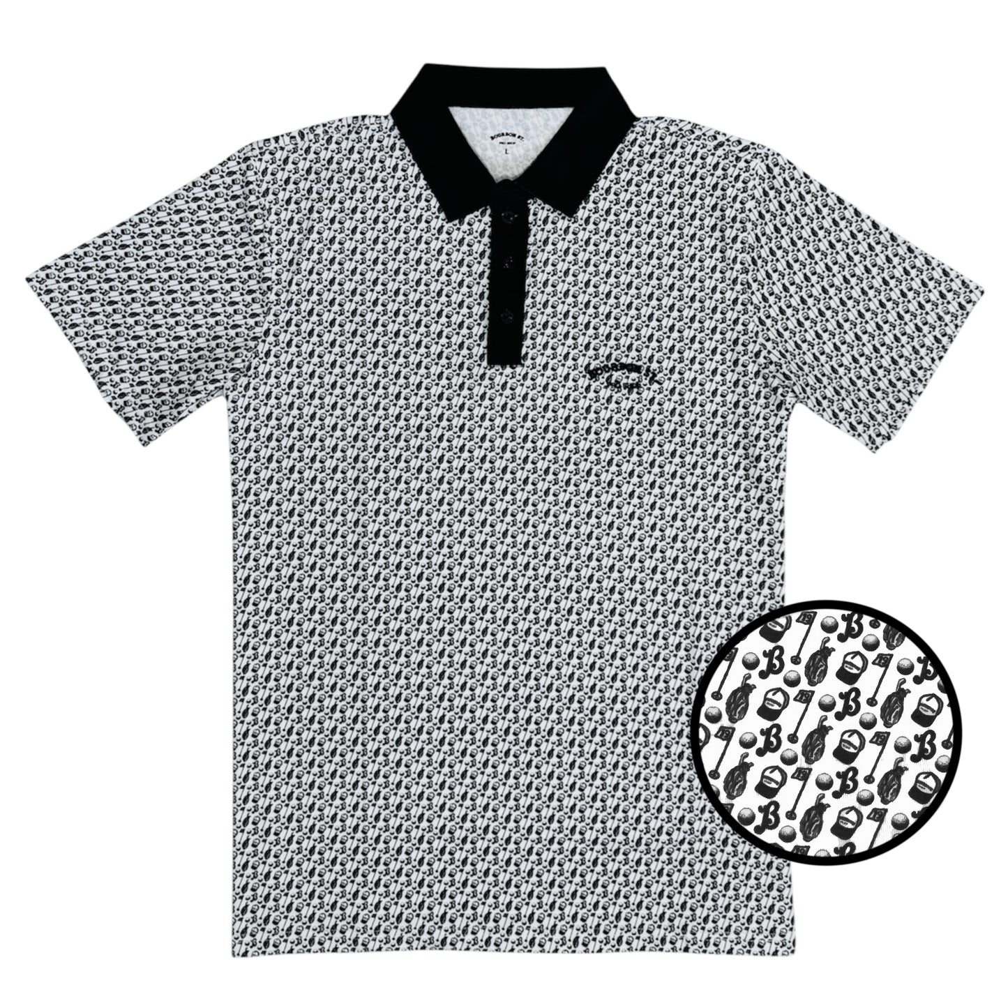 Bourbon St. Pro Shop Polo - Black/White