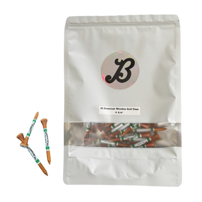 Premium Wooden Golf Tees - 50 Pack