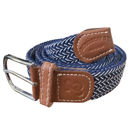 Braided Belt - Navy/White