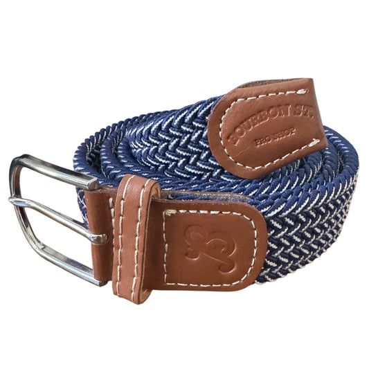 Braided Belt - Navy/White