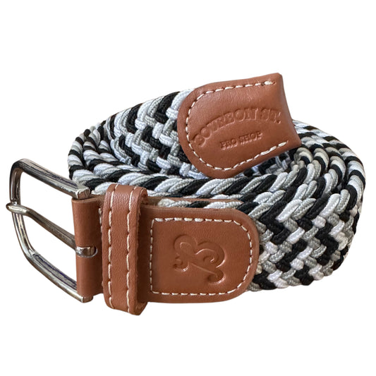 Braided Belt - Grey/White/Black