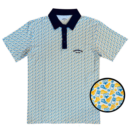 Hoops Polo - Orange/Blue