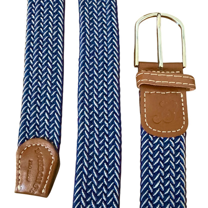 Braided Belt - Navy/White